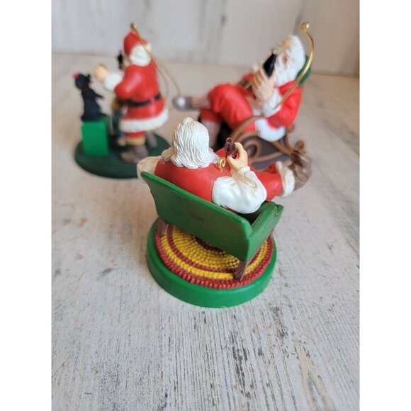 Coke cola Santa Claus reclining chair ornament Xmas set vintage - Picture 7 of 9